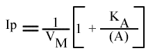 1/v = f ( (B)), (A) paramétrique : équation de l'intercept