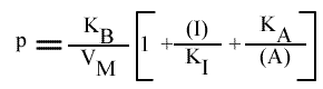 1/v = f (1 / (B) ), (A) fixe et (I) paramétrique : expression du coefficient directeur