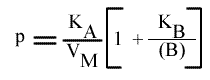 1/v = f ( 1/ (B) ), (A) paramétrique : expression du coefficient directeur